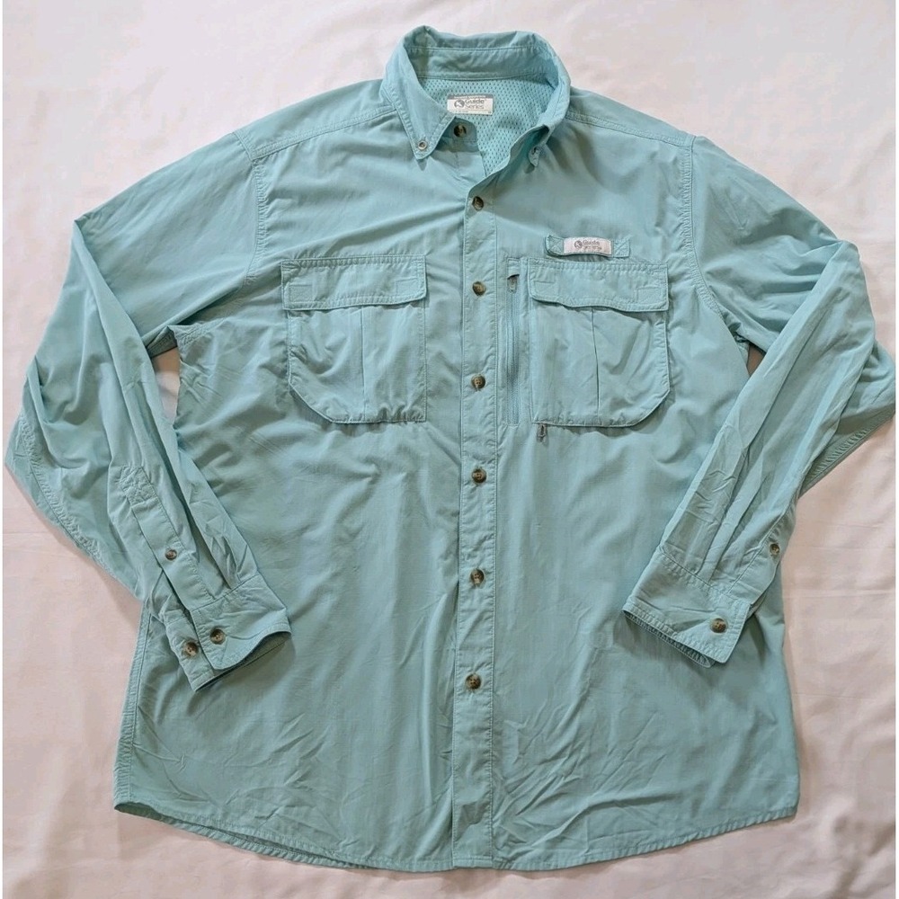 Gander Mountain Guide Series Vented Fishing Long Sleeve Shirt Men's Medium Green